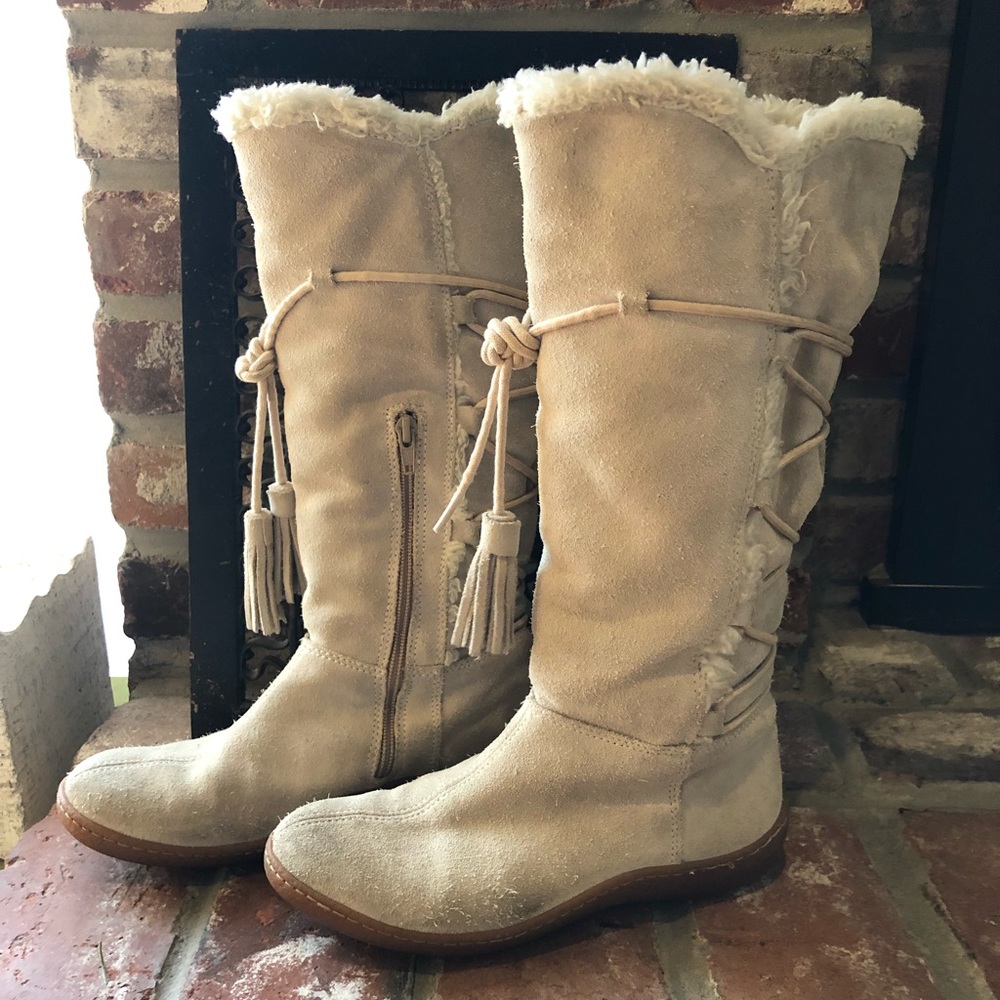 Banana Republic Light Beige Suede Boots